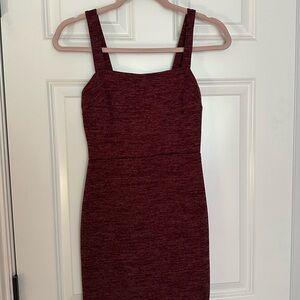 Maroon Knit Mini Dress